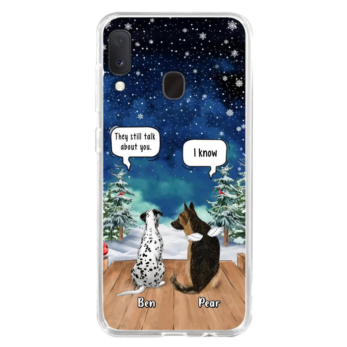 Custom Personalized Memorial Pet Phone Case - Upto 5 Pets - Memorial Gift Idea For Dog/Cat Lovers - They Still Talk About You - Case For iPhone & Samsung