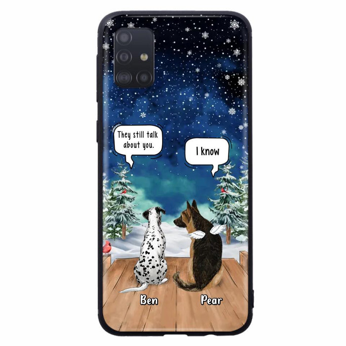 Custom Personalized Memorial Pet Phone Case - Upto 5 Pets - Memorial Gift Idea For Dog/Cat Lovers - They Still Talk About You - Case For iPhone & Samsung