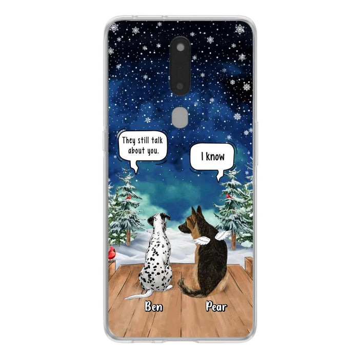 Custom Personalized Memorial Pet Phone Case - Upto 5 Pets - Memorial Gift Idea For Dog/Cat Lovers - They Still Talk About You - Case For Oppo, Xiaomi & Huawei