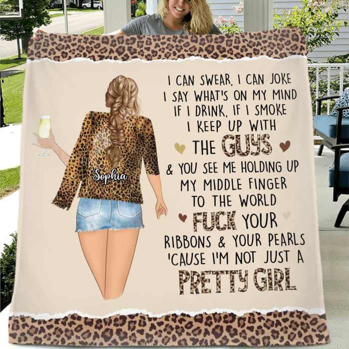 Custom Personalized Girl Fleece/ Quilt Blanket - Gift For Girl/ Birthday Gift -  I'm Not Just A Pretty Girl