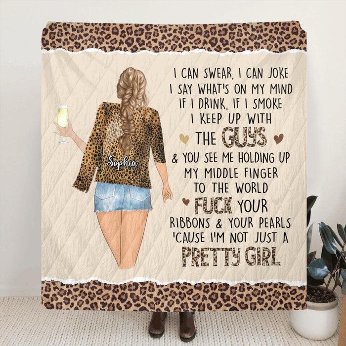 Custom Personalized Girl Fleece/ Quilt Blanket - Gift For Girl/ Birthday Gift -  I'm Not Just A Pretty Girl