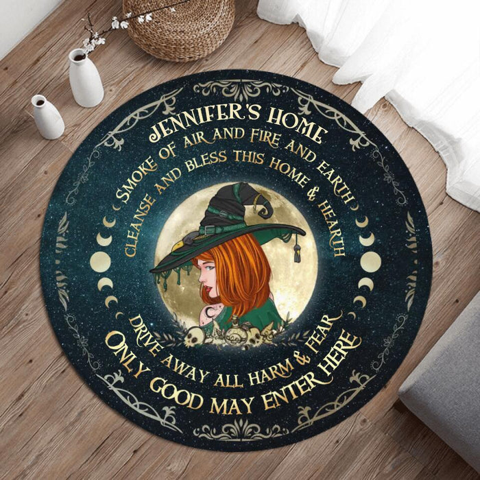Custom Personalized Witch Round Rug - Gift Idea For Witch Lovers/Halloween - Only Good May Enter Here