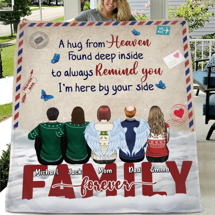 Custom Personalized Memorial Family Pillow Cover/ Fleece/Quilt Blanket - Upto 5 People - Memorial Gift For Family Members - A Letter From Heaven