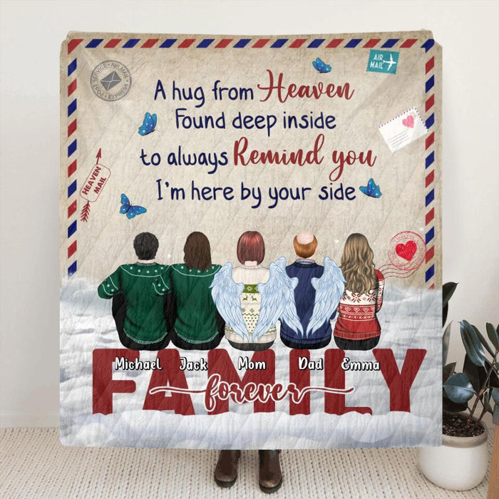Custom Personalized Memorial Family Pillow Cover/ Fleece/Quilt Blanket - Upto 5 People - Memorial Gift For Family Members - A Letter From Heaven