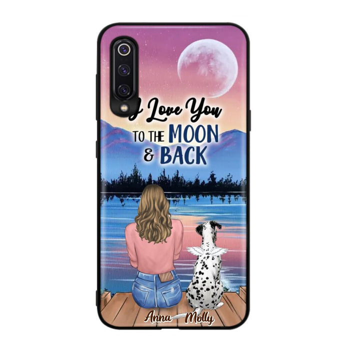 Custom Personalized Memorial Pet Phone Case - Upto 4 Pets - Gift For Dog/Cat Lover - I Love You To The Moon & Back - Case For Xiaomi, Oppo And Huawei