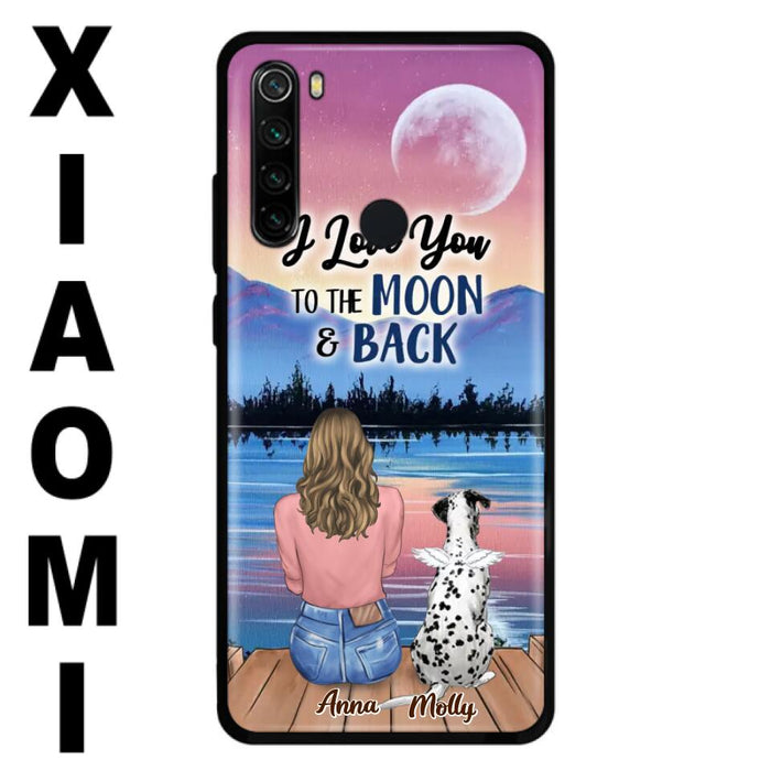 Custom Personalized Memorial Pet Phone Case - Upto 4 Pets - Gift For Dog/Cat Lover - I Love You To The Moon & Back - Case For Xiaomi, Oppo And Huawei