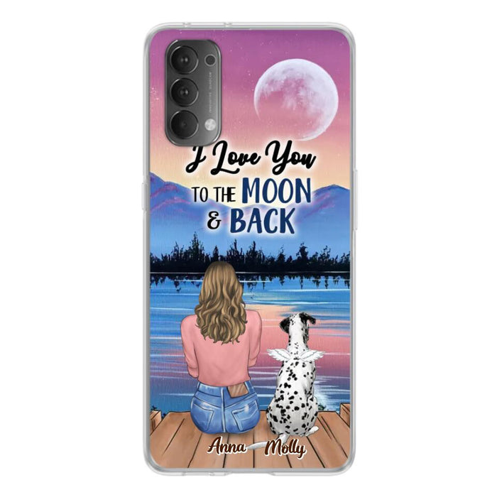 Custom Personalized Memorial Pet Phone Case - Upto 4 Pets - Gift For Dog/Cat Lover - I Love You To The Moon & Back - Case For Xiaomi, Oppo And Huawei