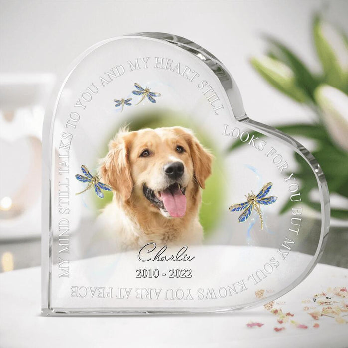 Custom Personalized Memorial Pets Photo Crystal Heart - Memorial Gift Idea For Pet Owners