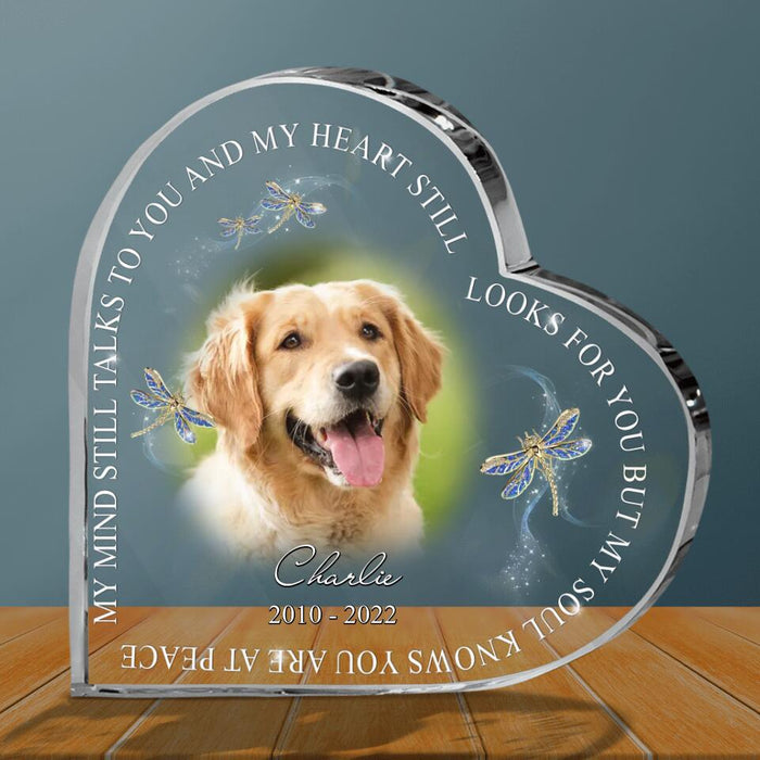 Custom Personalized Memorial Pets Photo Crystal Heart - Memorial Gift Idea For Pet Owners