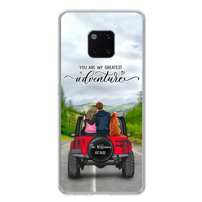 Custom Personalized Off-Road Couple Phone Case - Couple With Upto 4 Dogs- Gift Idea For Couple/ Dog Lover - You Are My Greatest Adventure - Case For Xiaomi, Oppo And Huawei