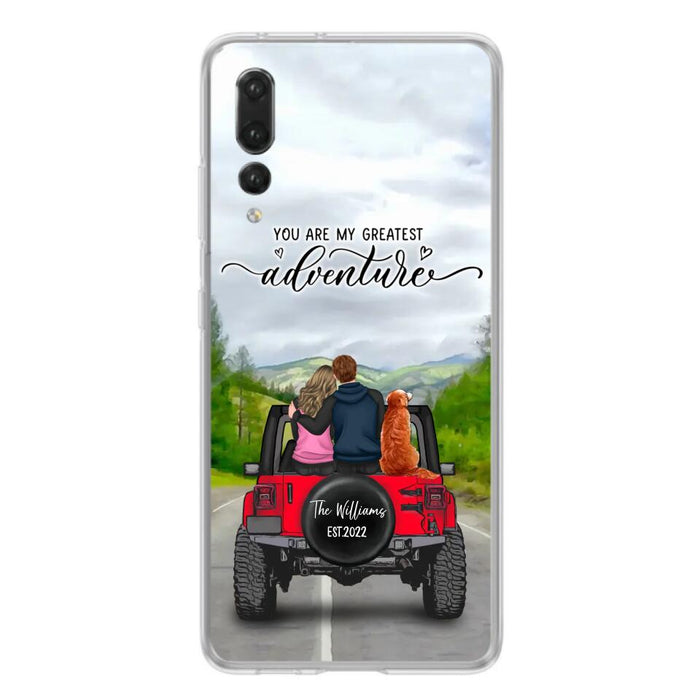 Custom Personalized Off-Road Couple Phone Case - Couple With Upto 4 Dogs- Gift Idea For Couple/ Dog Lover - You Are My Greatest Adventure - Case For Xiaomi, Oppo And Huawei