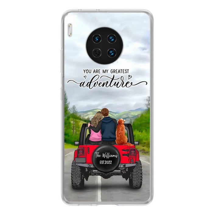 Custom Personalized Off-Road Couple Phone Case - Couple With Upto 4 Dogs- Gift Idea For Couple/ Dog Lover - You Are My Greatest Adventure - Case For Xiaomi, Oppo And Huawei