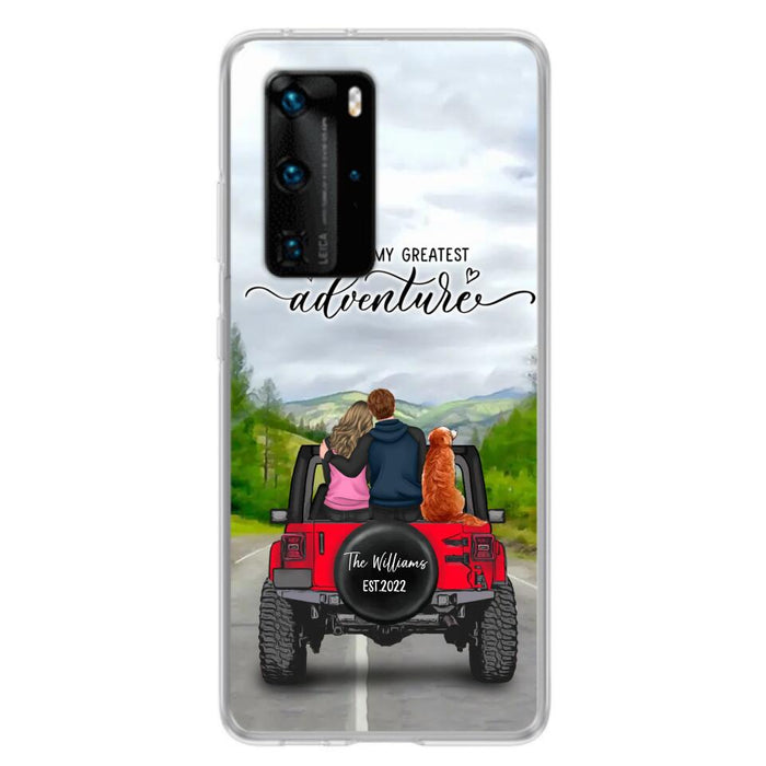 Custom Personalized Off-Road Couple Phone Case - Couple With Upto 4 Dogs- Gift Idea For Couple/ Dog Lover - You Are My Greatest Adventure - Case For Xiaomi, Oppo And Huawei