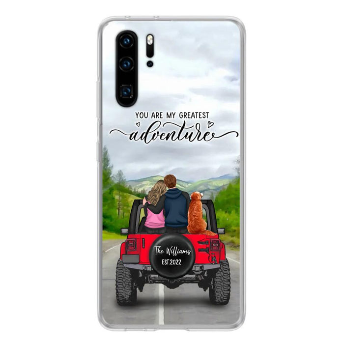 Custom Personalized Off-Road Couple Phone Case - Couple With Upto 4 Dogs- Gift Idea For Couple/ Dog Lover - You Are My Greatest Adventure - Case For Xiaomi, Oppo And Huawei