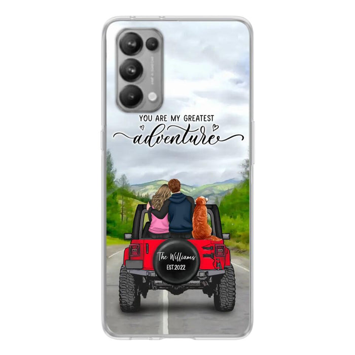 Custom Personalized Off-Road Couple Phone Case - Couple With Upto 4 Dogs- Gift Idea For Couple/ Dog Lover - You Are My Greatest Adventure - Case For Xiaomi, Oppo And Huawei