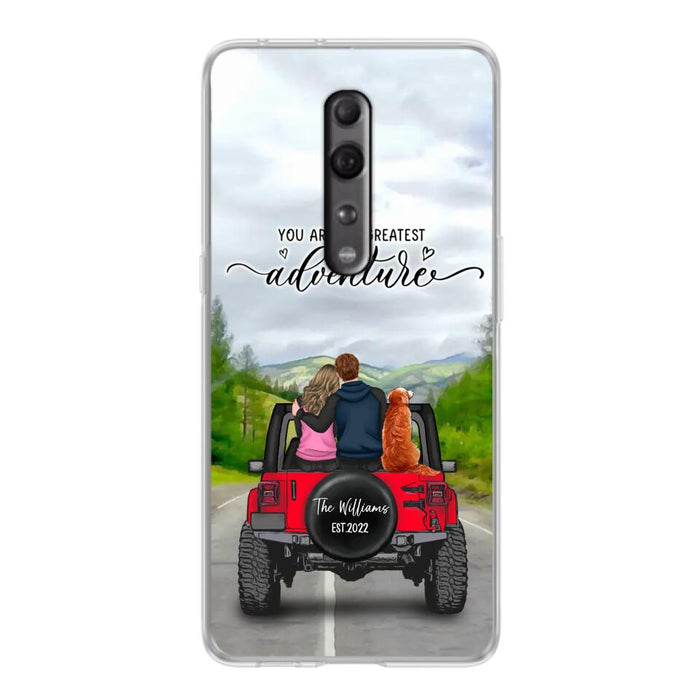 Custom Personalized Off-Road Couple Phone Case - Couple With Upto 4 Dogs- Gift Idea For Couple/ Dog Lover - You Are My Greatest Adventure - Case For Xiaomi, Oppo And Huawei