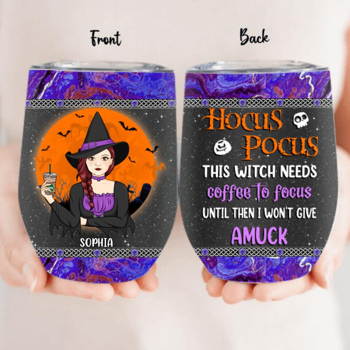 Custom Personalized Witch Wine Tumbler - Halloween Gift Idea For Friends - Hocus Pocus