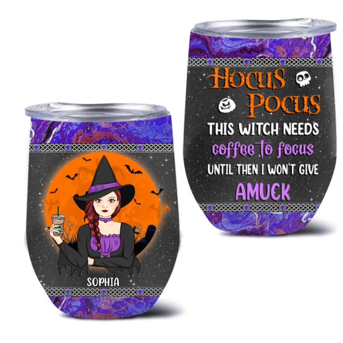 Custom Personalized Witch Wine Tumbler - Halloween Gift Idea For Friends - Hocus Pocus