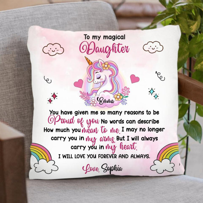 Custom Personalized Magical Daughter Single Layer Fleece/ Quilt/ Pillow Cover - Gift Idea For Daughter - I Will Live You Forever And Always