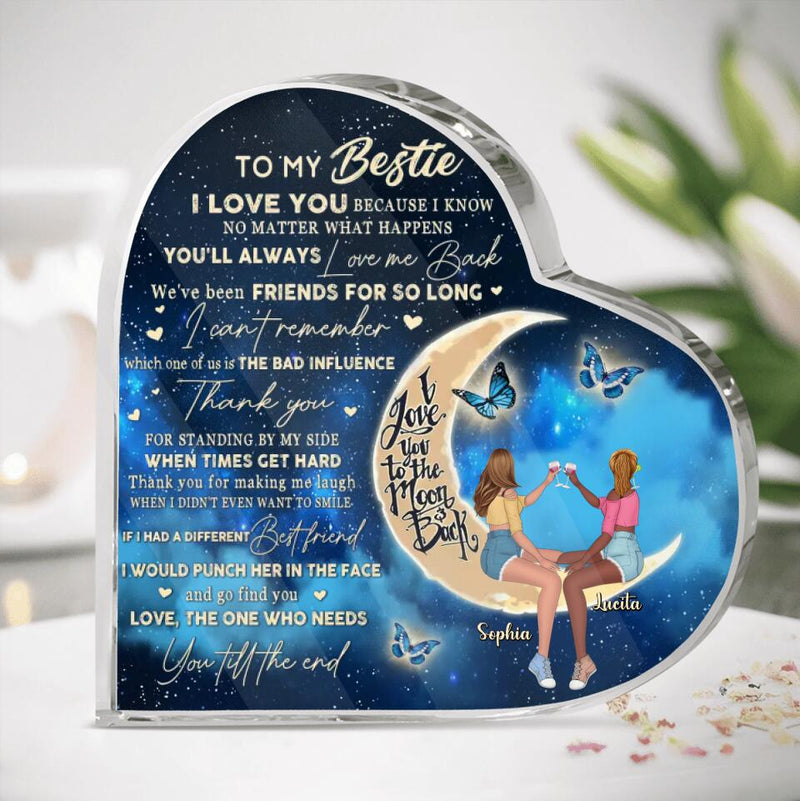 Personalized Besties Acrylic Plaque - Gift Idea For Best Friends/Besties - To My Bestie I Love You