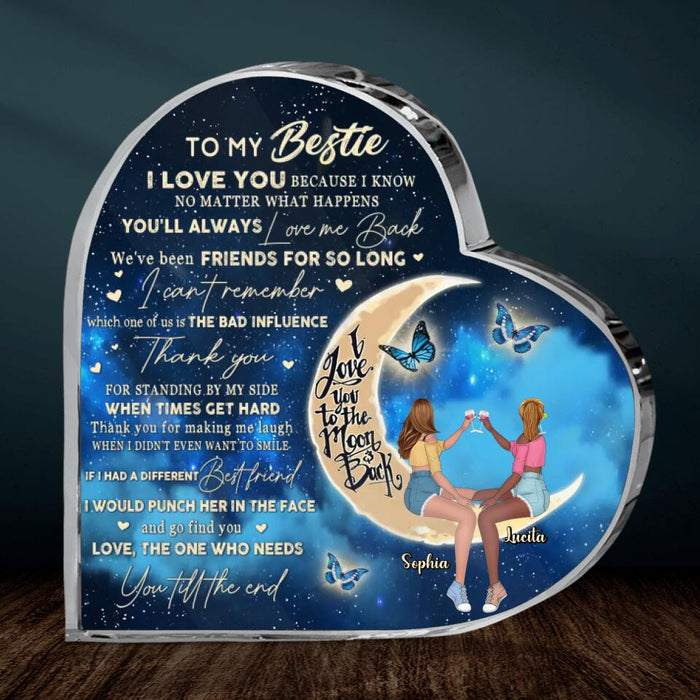 Custom Personalized Besties Crystal Heart - Gift Idea For Best Friends/Besties - To My Bestie I Love You