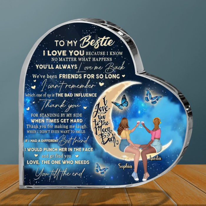 Custom Personalized Besties Crystal Heart - Gift Idea For Best Friends/Besties - To My Bestie I Love You