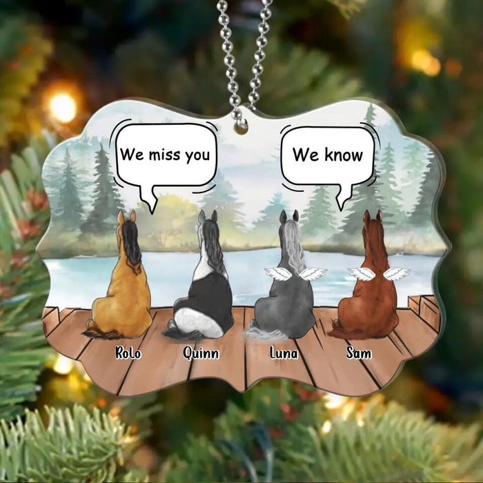 Custom Personalized Memorial Horses Acrylic Ornament - Upto 4 Horses - Memorial Gift Idea For Horse Owners