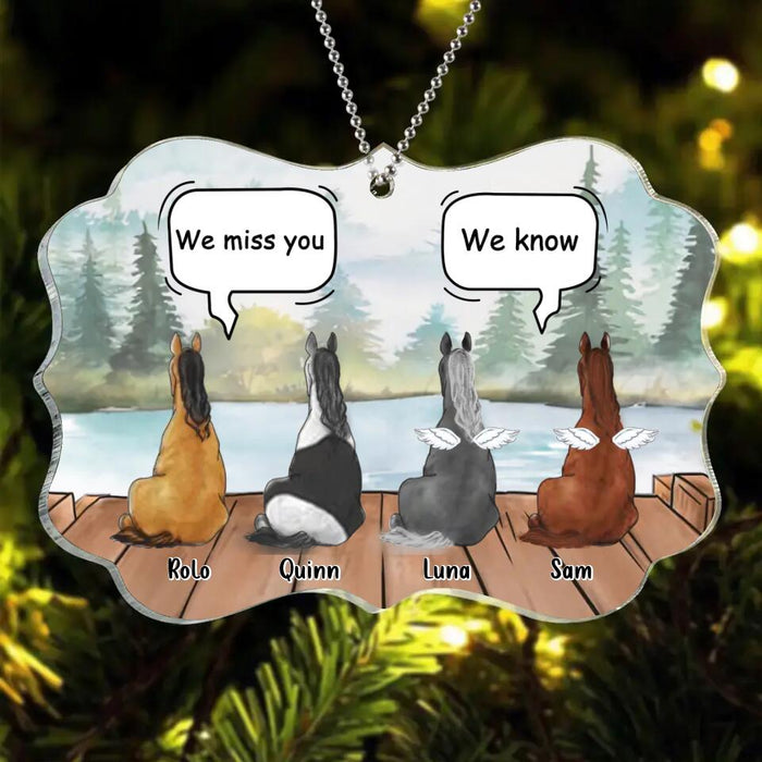 Custom Personalized Memorial Horses Acrylic Ornament - Upto 4 Horses - Memorial Gift Idea For Horse Owners