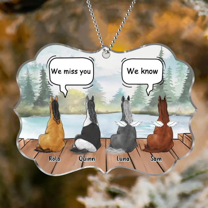 Custom Personalized Memorial Horses Acrylic Ornament - Upto 4 Horses - Memorial Gift Idea For Horse Owners