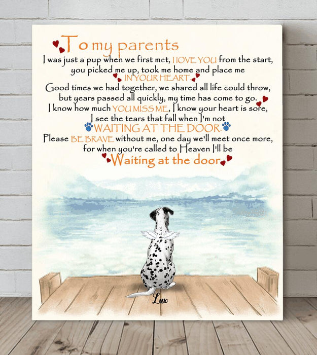 Custom Personalized Memorial Dog Canvas - Single Parent/ Couple With Upto 6 Dogs - Memorial Gift For Dog Lovers - M04NKJ
