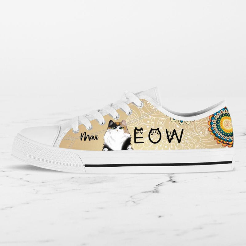 Personalized Meow Cat Sneakers - Up to 4 Cats - Gift Idea For Cat Lovers