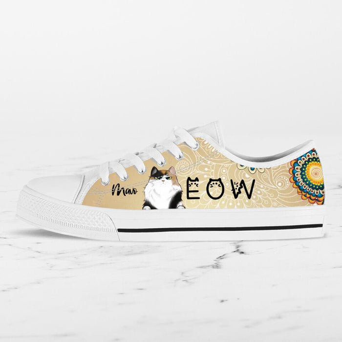 Custom Personalized Meow Cat Sneakers - Upto 4 Cats - Gift Idea For Cat Lovers