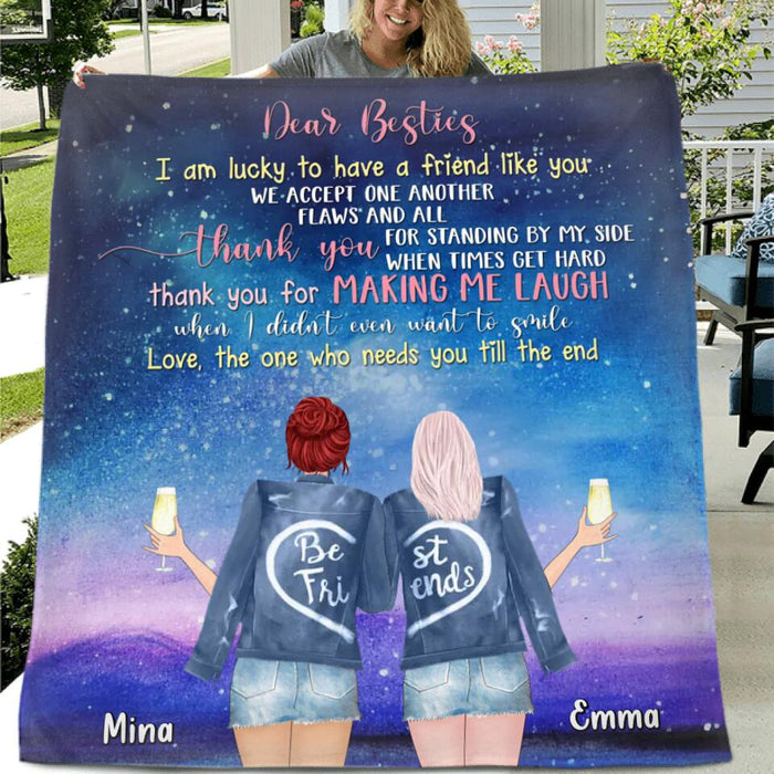 Personalized Bestie/ Sister Fleece Throw Blanket/ Quilt - Gift Idea For Birthday/ Best Friend - Love, The One Who Needs You Till The End