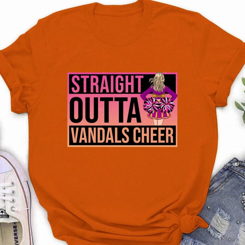 Personalized Cheerleading T-shirt/Long Sleeve/Sweatshirt/Hoodie - Gift For Cheerleaders -  Straight Outta Cheer Team