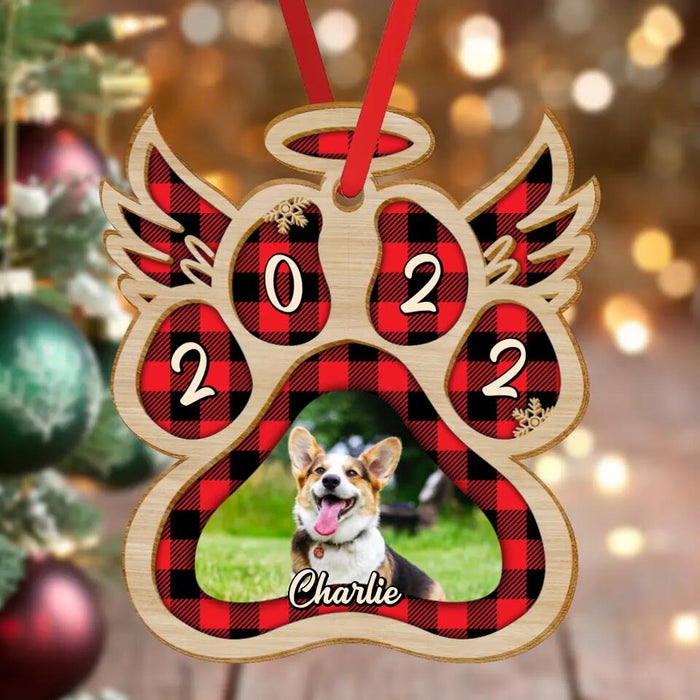 Custom Personalized Dog Photo Wooden Ornament - Memorial Gift Idea For Dog Owner/ Christmas