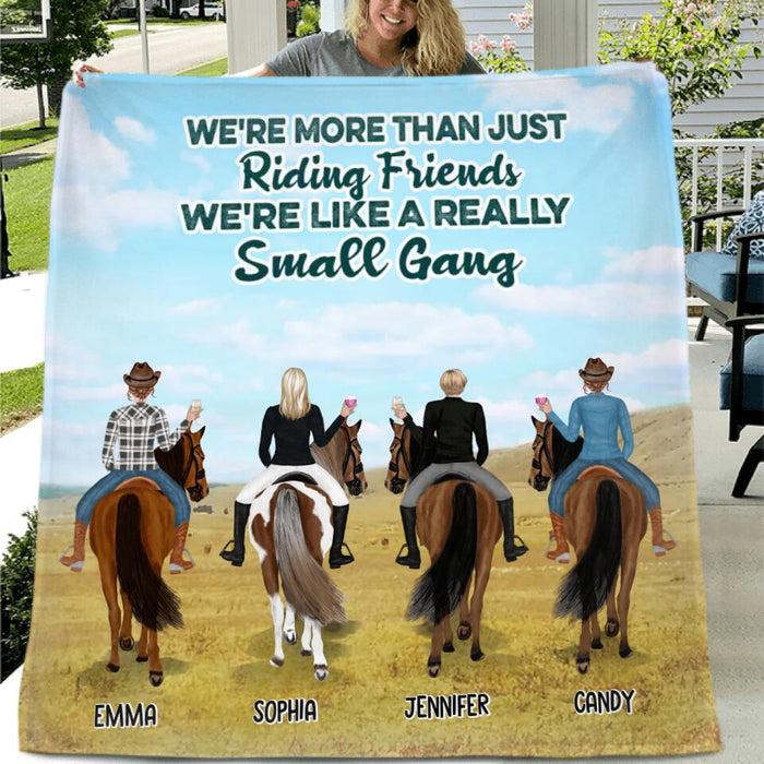 Custom Personalized Girl Riding Horse Pillow Cover/Fleece/Quilt Blanket - Upto 4 Girls - Gift For Friends/Besties/ Horse Lover - Some Girls Go Riding & Drink Too Much It's Me I'm Some Girls