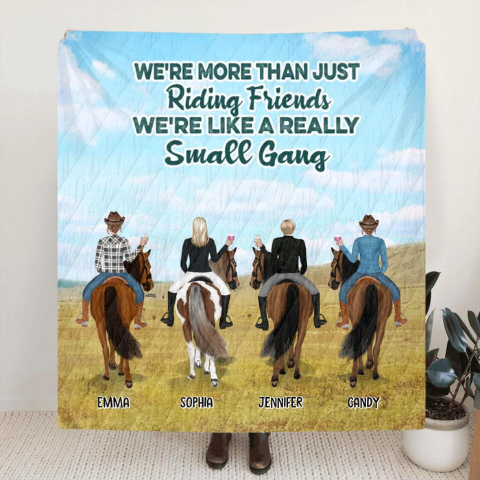 Custom Personalized Girl Riding Horse Pillow Cover/Fleece/Quilt Blanket - Upto 4 Girls - Gift For Friends/Besties/ Horse Lover - Some Girls Go Riding & Drink Too Much It's Me I'm Some Girls