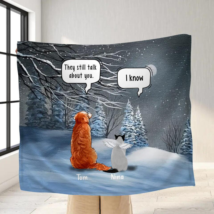 Custom Memorial Pet Blanket - Up to 6 Pets - Best Gift For Dog/Cat Lover