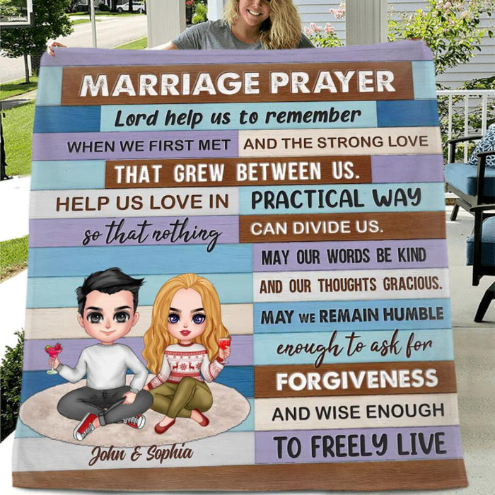 Custom Personalized Couple Quilt/Single Layer Fleece Blanket - Gift Idea For Couple - Marriage Prayer Lord Help Us To Remember