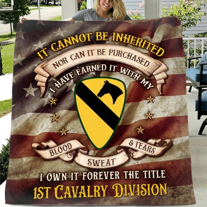 Custom Personalized U.S Veteran Fleece/Quilt Blanket - Gift Idea For Veterans - It Cannot Be Inherited Nor Can It Be Purchased