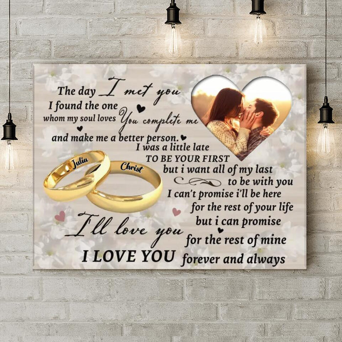 Personalized Upload Photo Canvas - Anniversary Gift For Couple/ Parents/ Husband/ Wife - I Love You Forever and Always