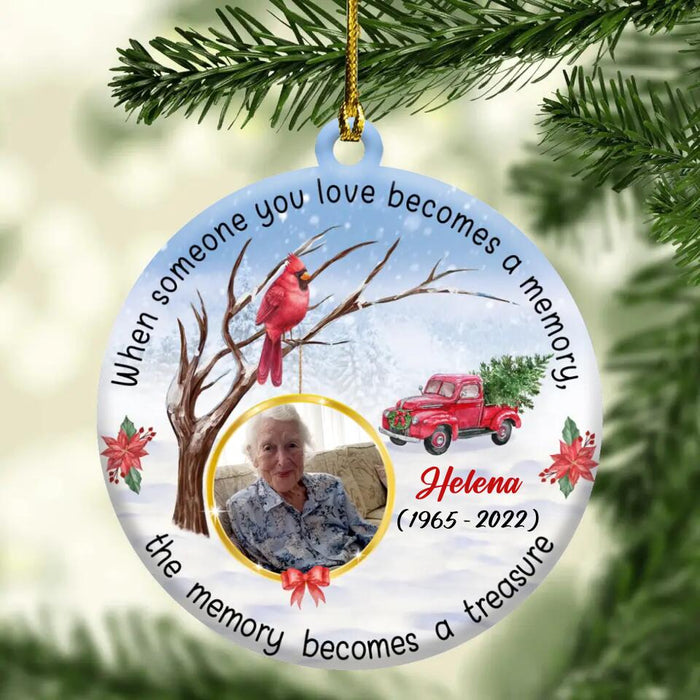 Custom Personalized Mom Photo Wooden Ornament - Memorial Gift Idea - When Someone You Love Becomes A Memory, The Memory Becomes A Treasure