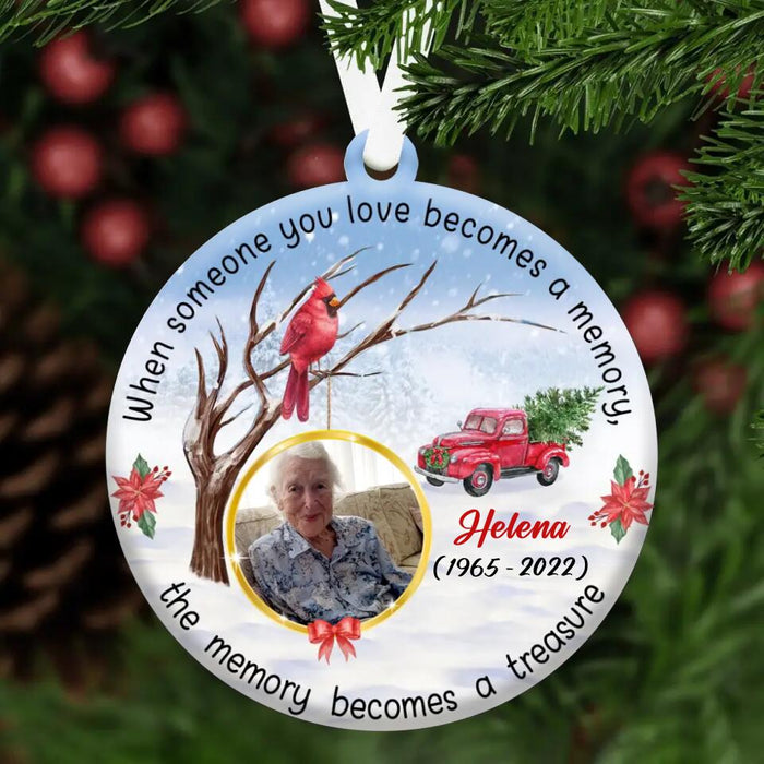 Custom Personalized Mom Photo Wooden Ornament - Memorial Gift Idea - When Someone You Love Becomes A Memory, The Memory Becomes A Treasure