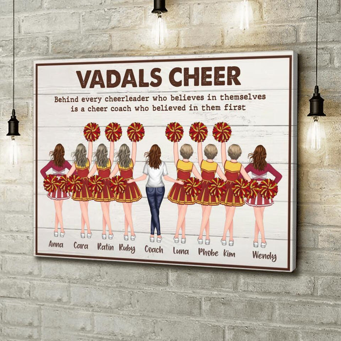 Custom Personalized Cheerleader Canvas - Birthday Gift For Cheer Coach, Cheerleader, Cheer Team - Thanks You Cheer Coach