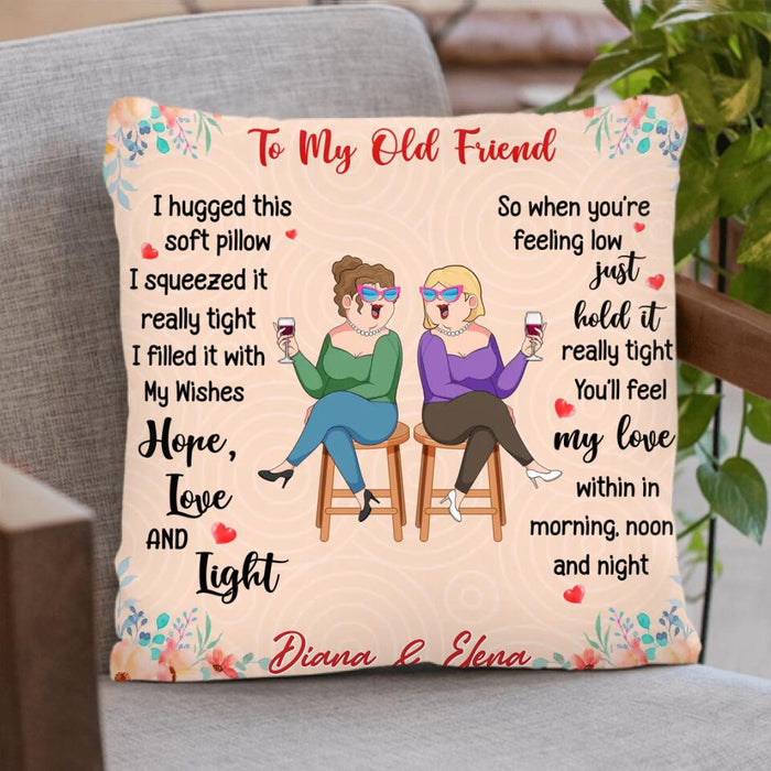 Custom Personalized Old Friends Pillow Cover/ Fleece/Quilt Blanket - Gift Idea For Friends/ Besties - To My Old Friend