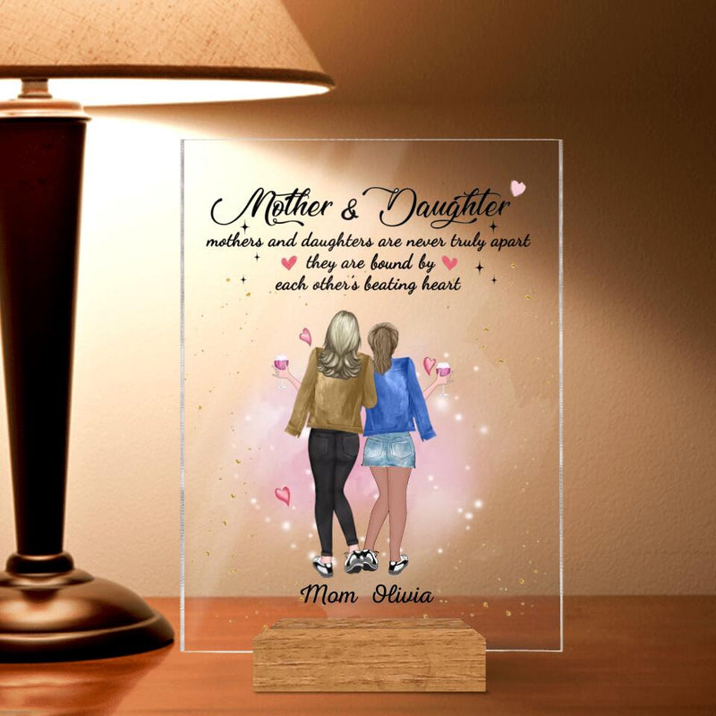 Personalized Mother And Daughter Acrylic Plaque - Gift Idea For Mother/Daughter - Mother's Day Gift From Daughter - Mothers And Daughters Are Never Truly Apart
