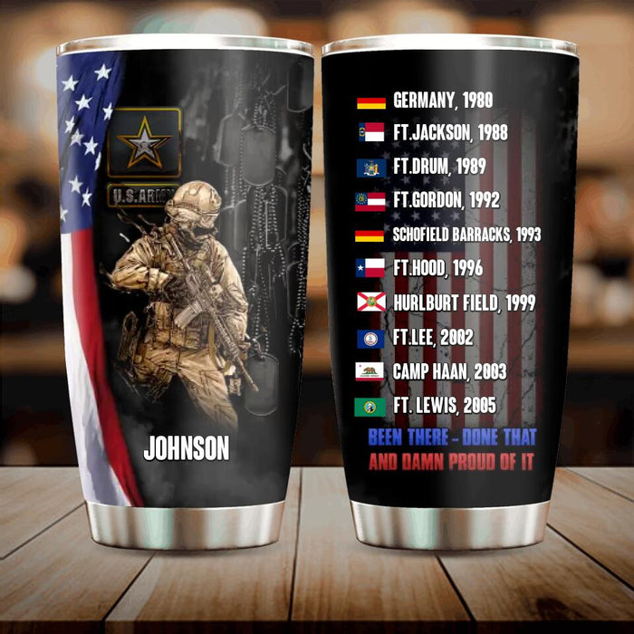 Personalized Veteran Tumbler - Been There - Done That And Damn Proud Of It - Gift Idea For Veteran/ Birthday