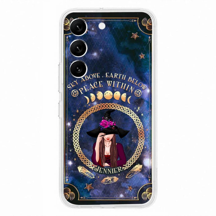 Personalized Witch iPhone/ Samsung Case - Sky Above Earth Below Peace Within - Gift Idea For Friends/ Birthday