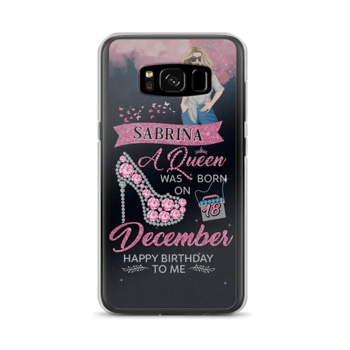 Custom Personalized Birthday Queen Phone Case - Gift Idea For Friends/Birthday - A Queen Was Born - Case for iPhone/Samsung