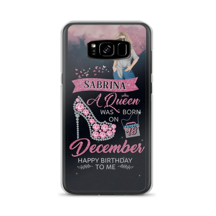 Custom Personalized Birthday Queen Phone Case - Gift Idea For Friends/Birthday - A Queen Was Born - Case for iPhone/Samsung